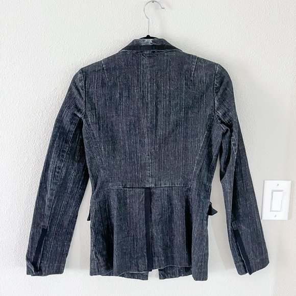 Kenneth Cole New York Black Denim Blazer with Black Piping for a Night Out - Picture 5 of 6